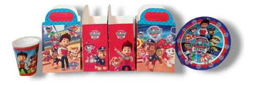 Pawpatrol Kit Fiesta Cumpleaños Cajas+platos+vasos Para 10p Paw Patrol Paw Patrol Paw Patrol