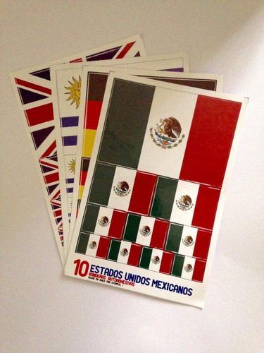 25 Stickers Países, Banderas Varios Tamaños, Surtidos