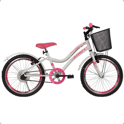 Bicicleta Infantil Aro 20 Feminina Athor Mist Aero Com Cesta