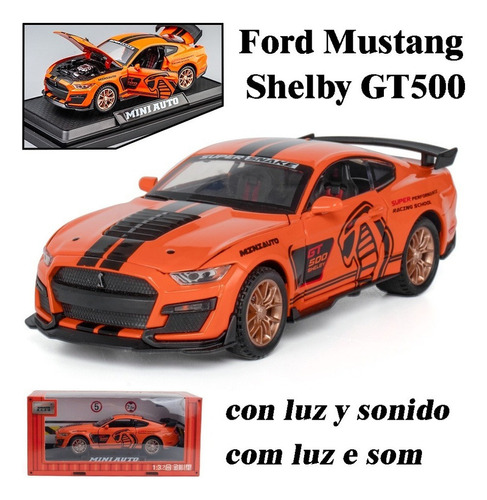 Ford Mustang Cobras Shelby Gt500 Miniatura Metal Coche 1/32