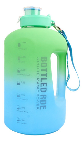 Botella De Agua Termo 2.5 Lts Gran Capacidad Deportivo Gym Color Verde/Azul