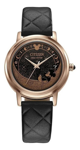Citizen Celestial Mickey Black Dial Fe6098-08w Color de la correa Negro Color del bisel Oro rosa Color del fondo Negro