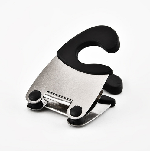 Clips Porta Cuchara De Silicona Y Acero Inoxidable. Color negro