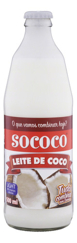 Leite de Coco Light Sococo Vidro 500ml
