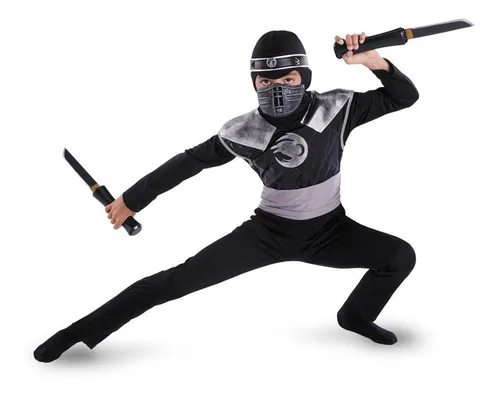 Disfraz De Ninja Clásico Cuervo Oscuro - Talla Mediana (7-8)
