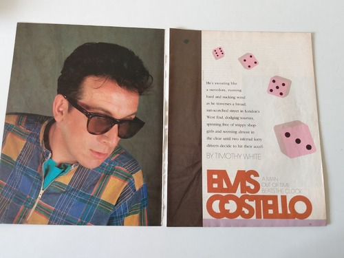 Elvis Costello Lote De Clippings Recortes Notas Originales