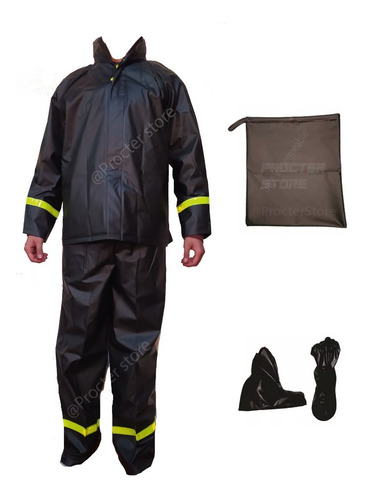 Combo Traje Impermeable 4 Piezas Dama + Protector De Maleta