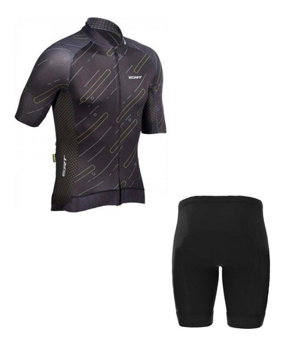 Conjunto Ciclismo Camisa Ert Premium Black + Bermuda Ert