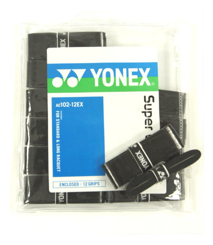 Tennis Racket Overgrip Yonex Super Grap 12-pack Black