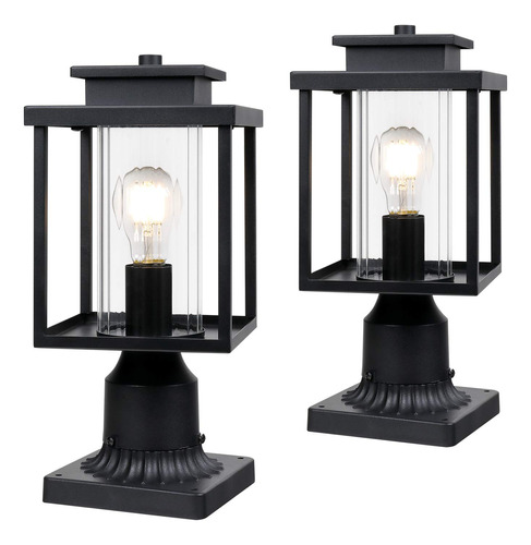 Osimir Paquete De 2 Luces De Poste Para Exteriores, 1 Farol 