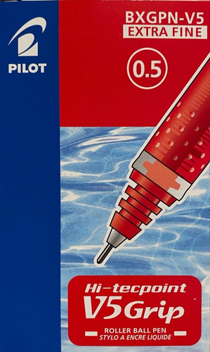 Lápiz Tinta Hi-tecpoint Grip V5 Rojo 0,5 Pilot - 12uni