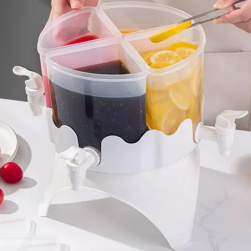Dispensador Bebidas Líquidos Jugos Grifo 4 Jarras Giratorio