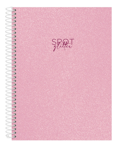 Caderno Feminino Universitário Spot Glitter Rosa C. 15 Mat