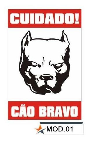 Imagem 1 de 4 de Placa Cão Bravo Rottweiler, Pitbull, Pastor Alemão, Boxer