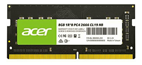 Acer Memoria Ram Ddr4 Módulo De 8gb 2666mhz Cl19 Sodimm