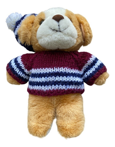 Oso De Peluche Con Chaleco Y Gorro De Lana