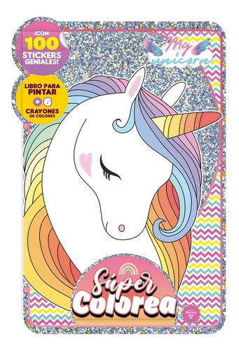  Libro Pintar Super Colorea Mi Unicornio Crayones - E.full