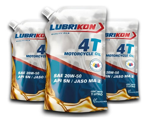 Aceite Mineral 4t 20w-50 Lubrikon 1lts