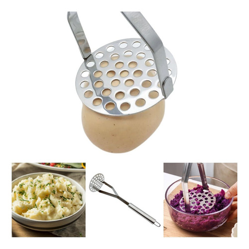 Amassador De Batata Em Inox Com Cabo Rose Gold 26cm Cabo Cromado / Rose Gold