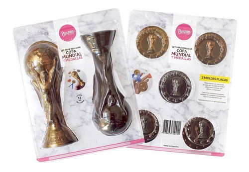 Imagen 1 de 7 de Set De 2 Moldes Placas Copa Mundial Y Medallas Parpen
