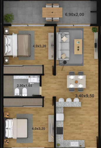 Departamento De 2 Ambientes