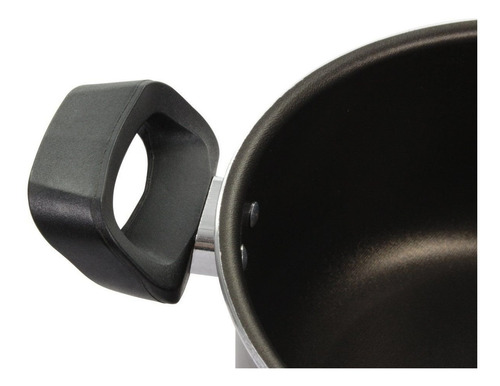 Caçarola Grande Panela 22cm Com Tampa Alumínio Antiaderente Cor Preto