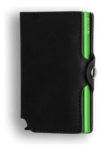 Billetera Walla Wallets Vintage Black Lime Rfid Cuero