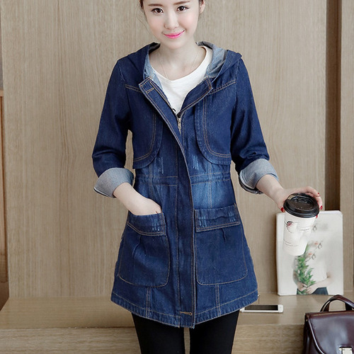 Chamarra F, Chaqueta, Vaqueros, Blusa Con Capucha Lon 7004 P