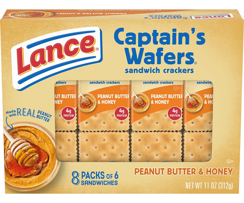 Lance Galletas Sandwiches, Mantequilla De Mani Y Miel De Cap