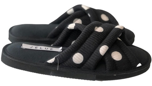 Imagen 1 de 4 de Pantufla Dama Alice Mujer Cruzada Algodon Lunares Comodas
