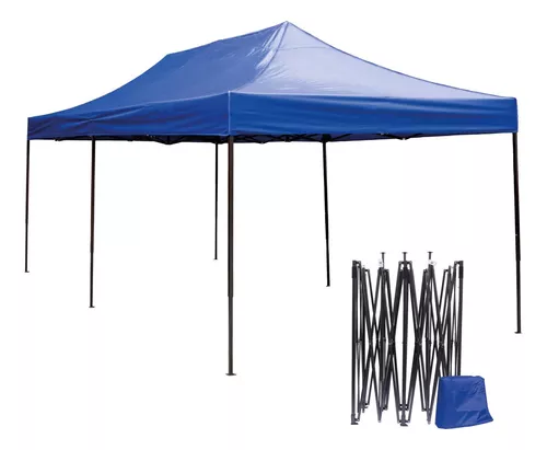 Carpa Plegable 3x6 Gris Sin Telones Laterales. Acero 40 mm. Tejido  Recubierto De PVC Impermeable, Repelente al Agua De 350gm