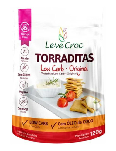 Kit 2x: Biscoito Torradita Original Low Carb Leve Crock 120g