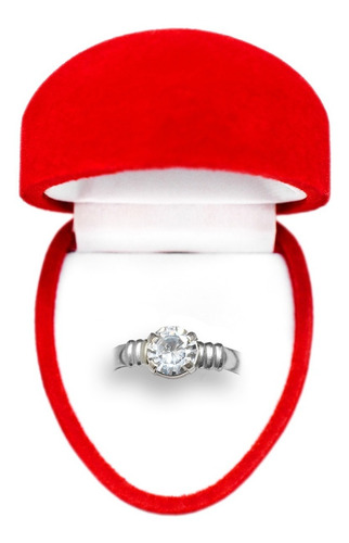 Imagen 2 de 7 de Anillo Cintillo Solitario Cubic Compromiso Boda Plata 925