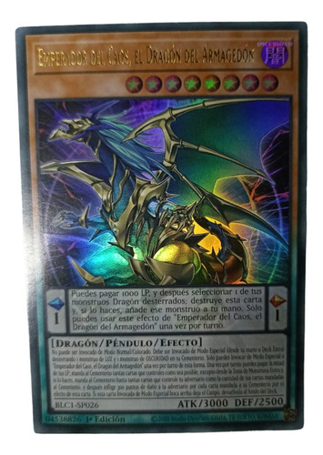 Yu-gi-oh!emperador Del Caos, El Dragon Del Armagedon (ultra)