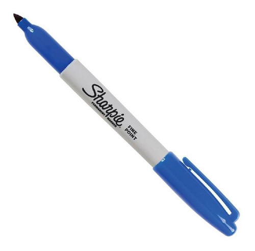 Marcador Sharpie Punta Fina Permanente Color Azul 1 Unidad