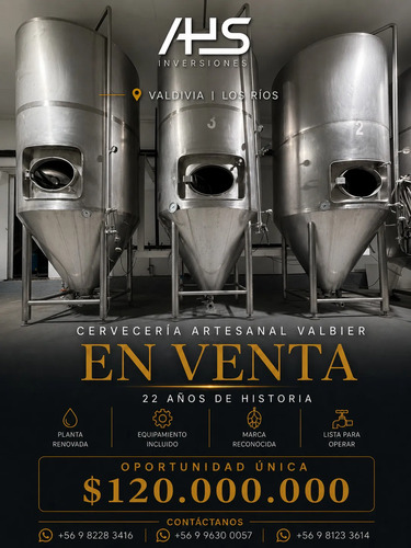 Cervecería Valbier Equipada En Venta, Valdivia