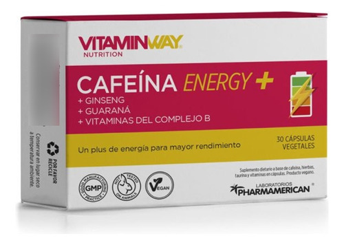 Cafeína Energy Vitamin Way X 30capsulas.