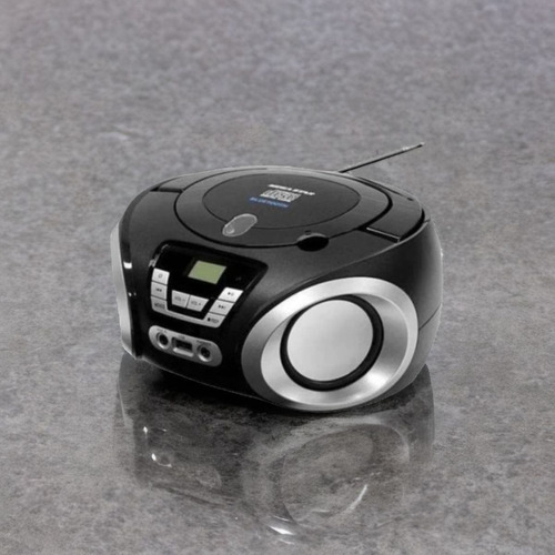 Mini Rádio Microsystem Portátil Mega Star Toca Cd Bluetooth Cor Preto