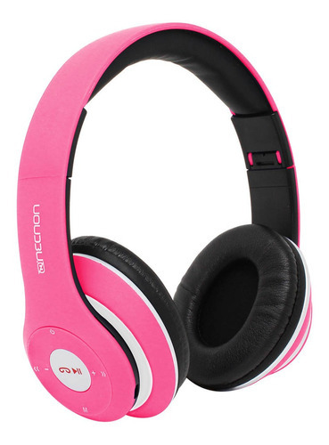 Audifonos Manos Libres Bluetooth Diadema Necnon Superbass Bateria Recargable Color Rosa