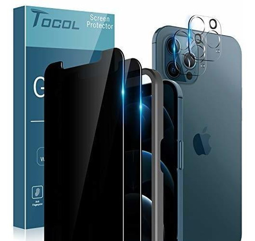 Tocol Juego 4 Pantalla Cristal Templado Para iPhone 12 Pro