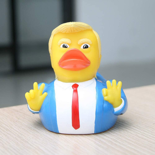 1pc Baby Bath Toys Trump Rubber Squeak Bath Duck