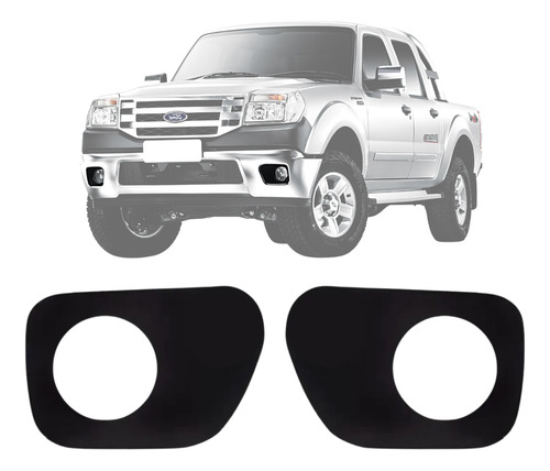 Grade Moldura Farol Milha Ford Ranger 2009 A 2011 Com Furo