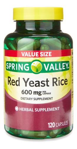 Red Yeast Rice 600 Mg, 120 Cápsulas Spring Valley