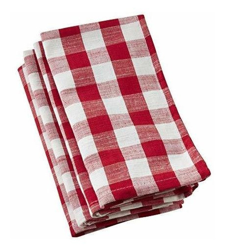 Servilletas Saro Lifestyle Gingham (set 4), 20puLG, Rojas