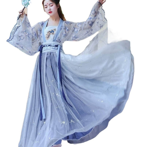 Vestido Hanfu De Flores Tradicional For Mujer, Chino Antigu