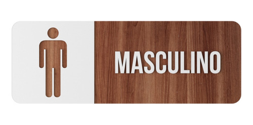 Placa Sinalização Banheiro Masculino Para Restaurante Mdf
