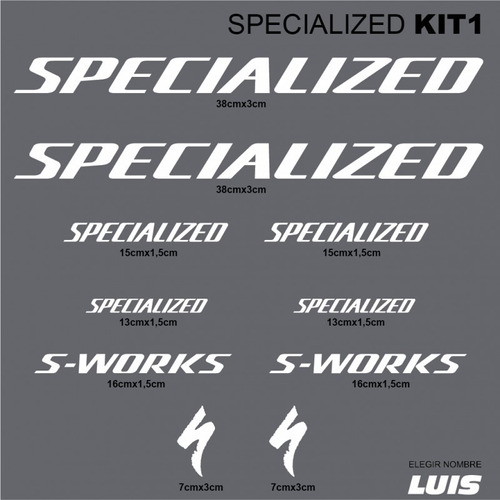 Calco Bicicleta  Specialized S Work Adhesivos Bici Kit1