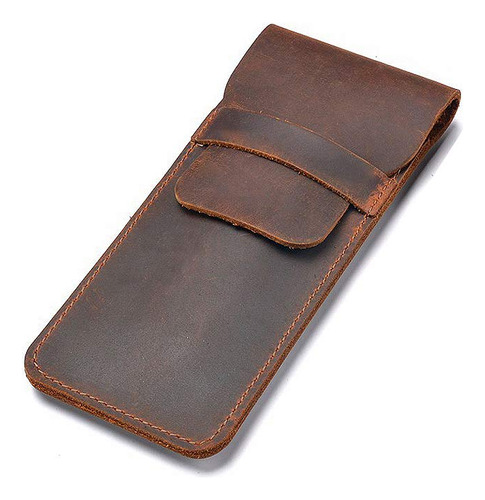 Funda Piel Para Boligrafo Tamaño Color Marron