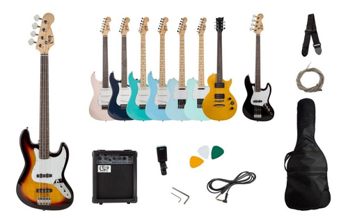 Imagen 8 de 9 de Pack Bajo Jazz Bass Y Amplificador Creep Completo Sb