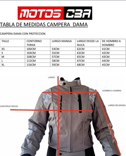 Imagen 5 de 8 de Campera Moto Dama Upper Colours Motoscba